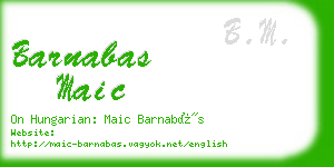 barnabas maic business card